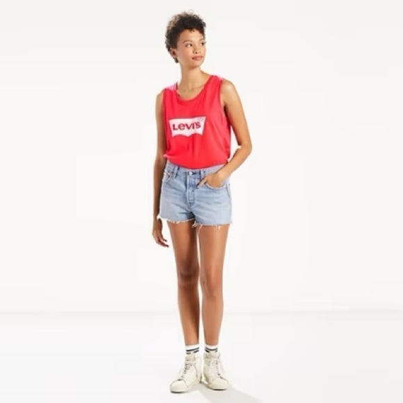 LEVI'S 501 Women's Shorts- Cut Off High Waisted Denim Shorts - Picture 2 of 15